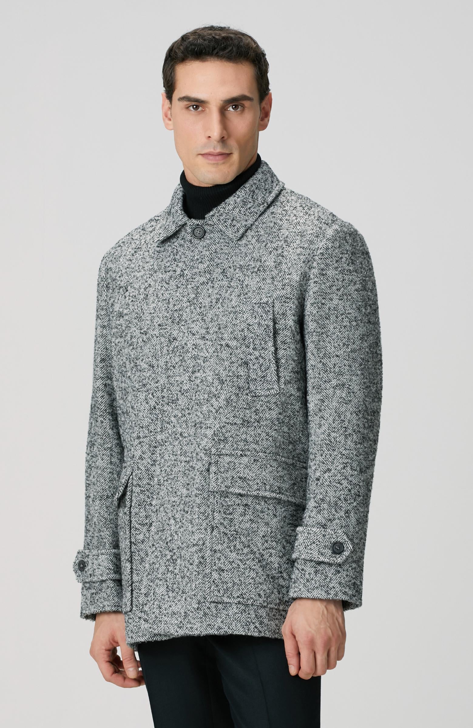 Network Erkek Antrasit Yün Karışımlı Kaban