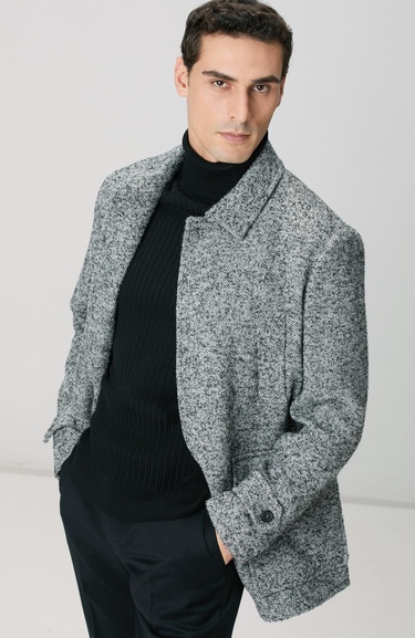  Network Erkek Antrasit Yün Karışımlı Kaban