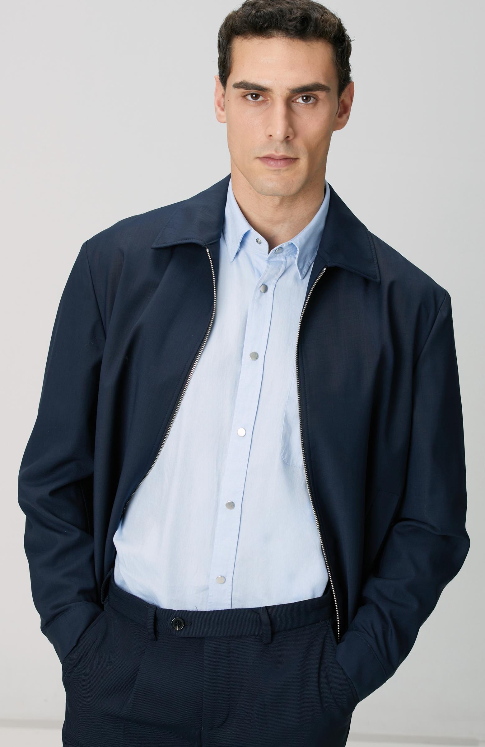 Network Erkek Lacivert Yün Mont