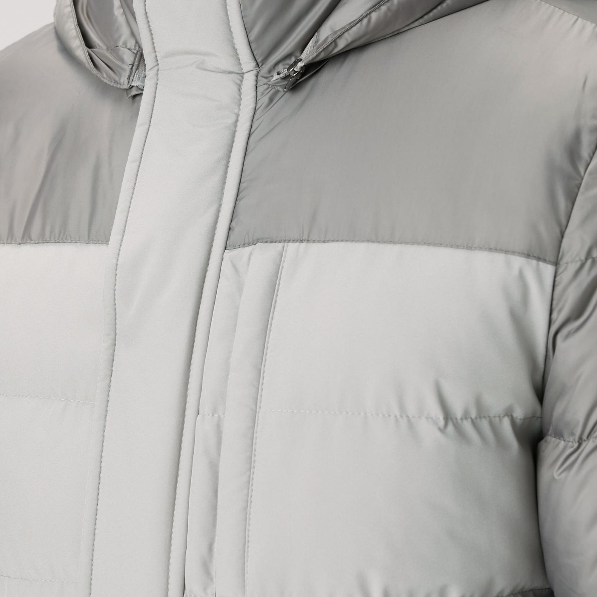 Network Erkek Gri Kapüşonlu Ray Kapitoneli Casual Kaban