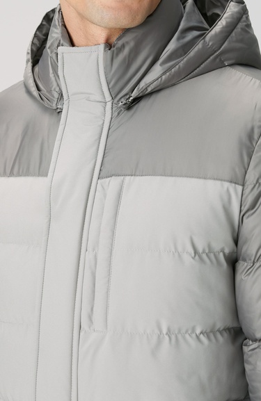  Network Erkek Gri Kapüşonlu Ray Kapitoneli Casual Kaban