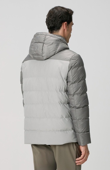  Network Erkek Gri Kapüşonlu Ray Kapitoneli Casual Kaban