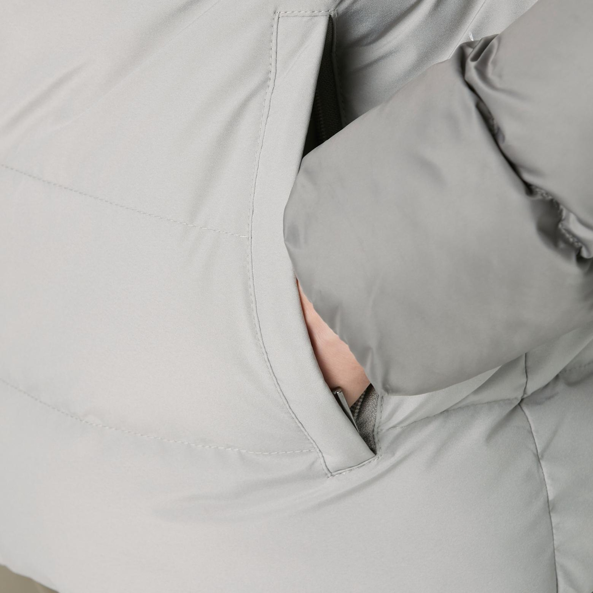 Network Erkek Gri Kapüşonlu Ray Kapitoneli Casual Kaban