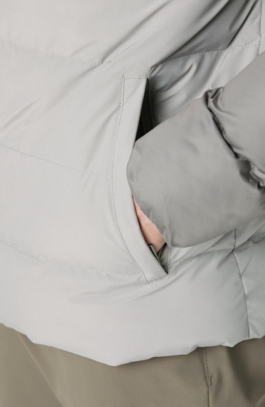  Network Erkek Gri Kapüşonlu Ray Kapitoneli Casual Kaban