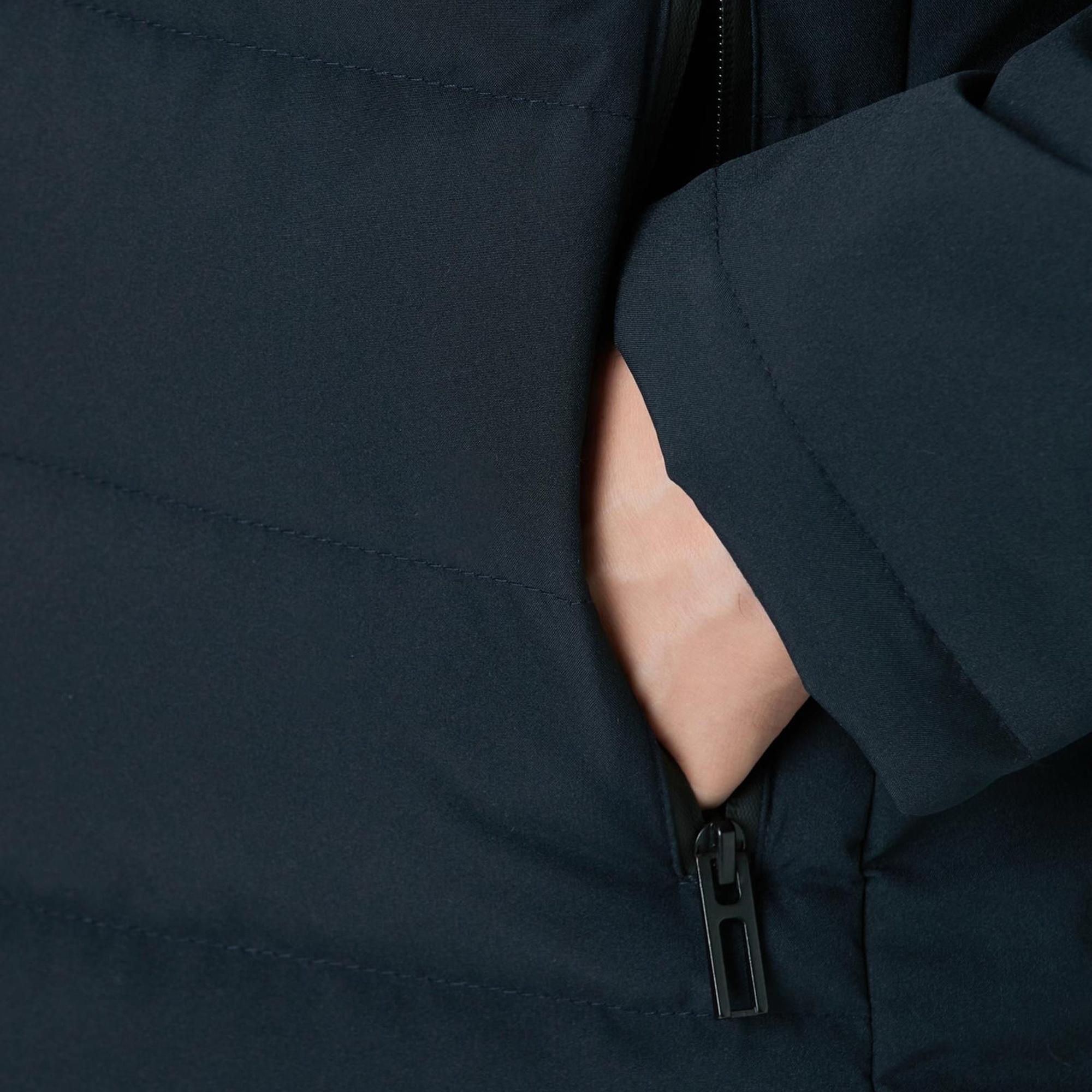 Network Erkek Lacivert Su Geçirmez Fermuarlı Casual Kaban