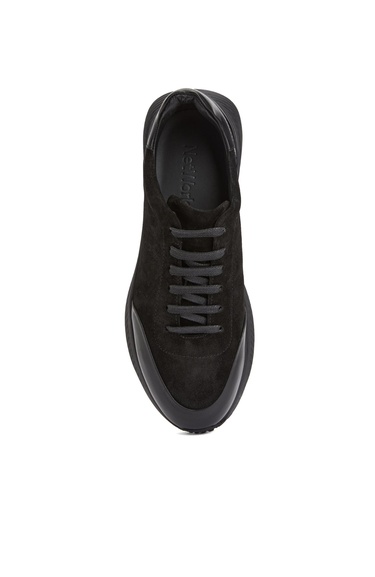  Network Erkek Siyah Deri Sneaker