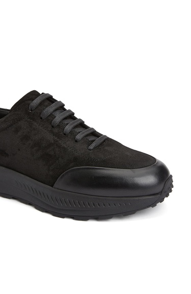  Network Erkek Siyah Deri Sneaker