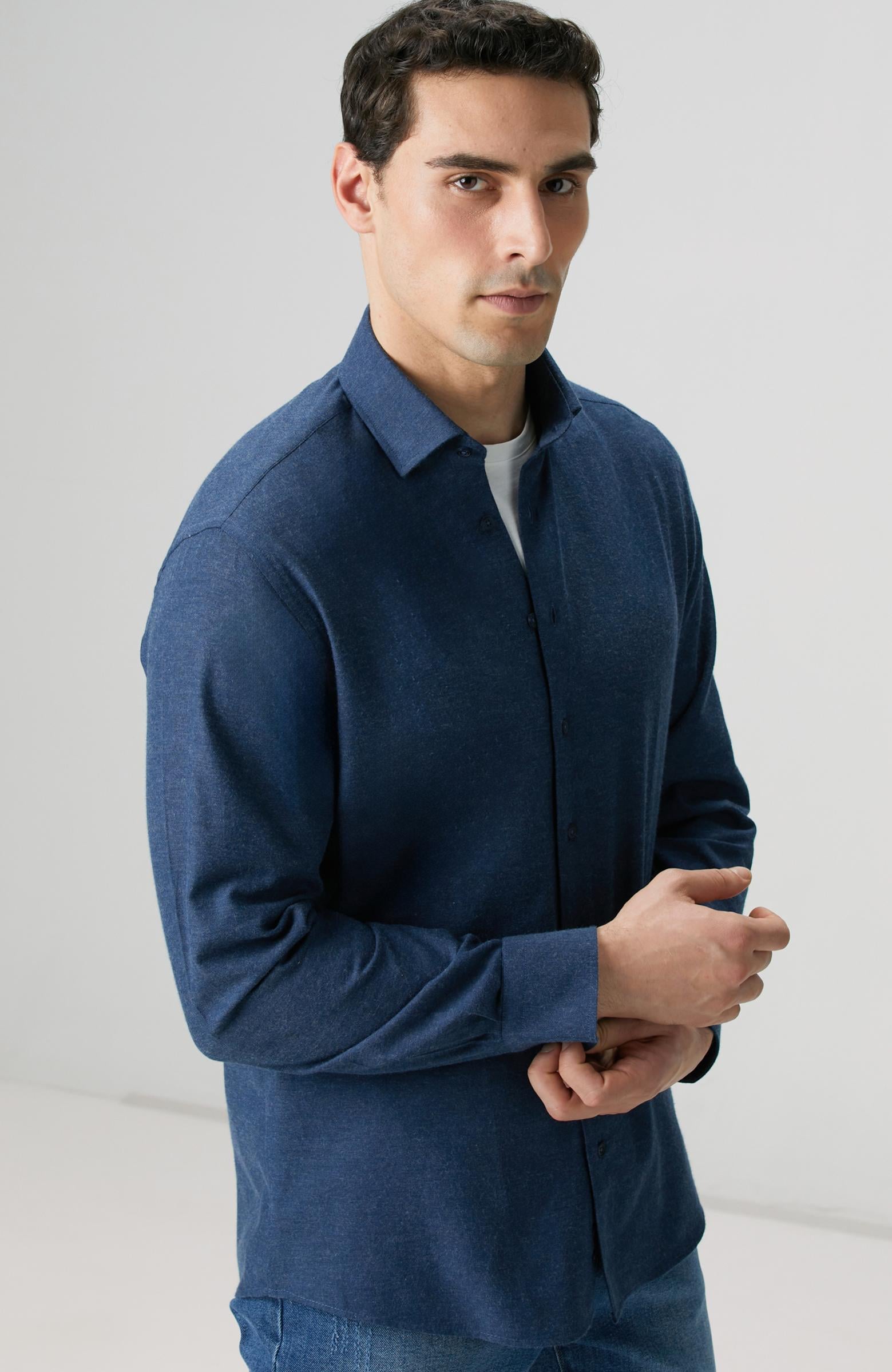 Network Erkek Lacivert Gömlek