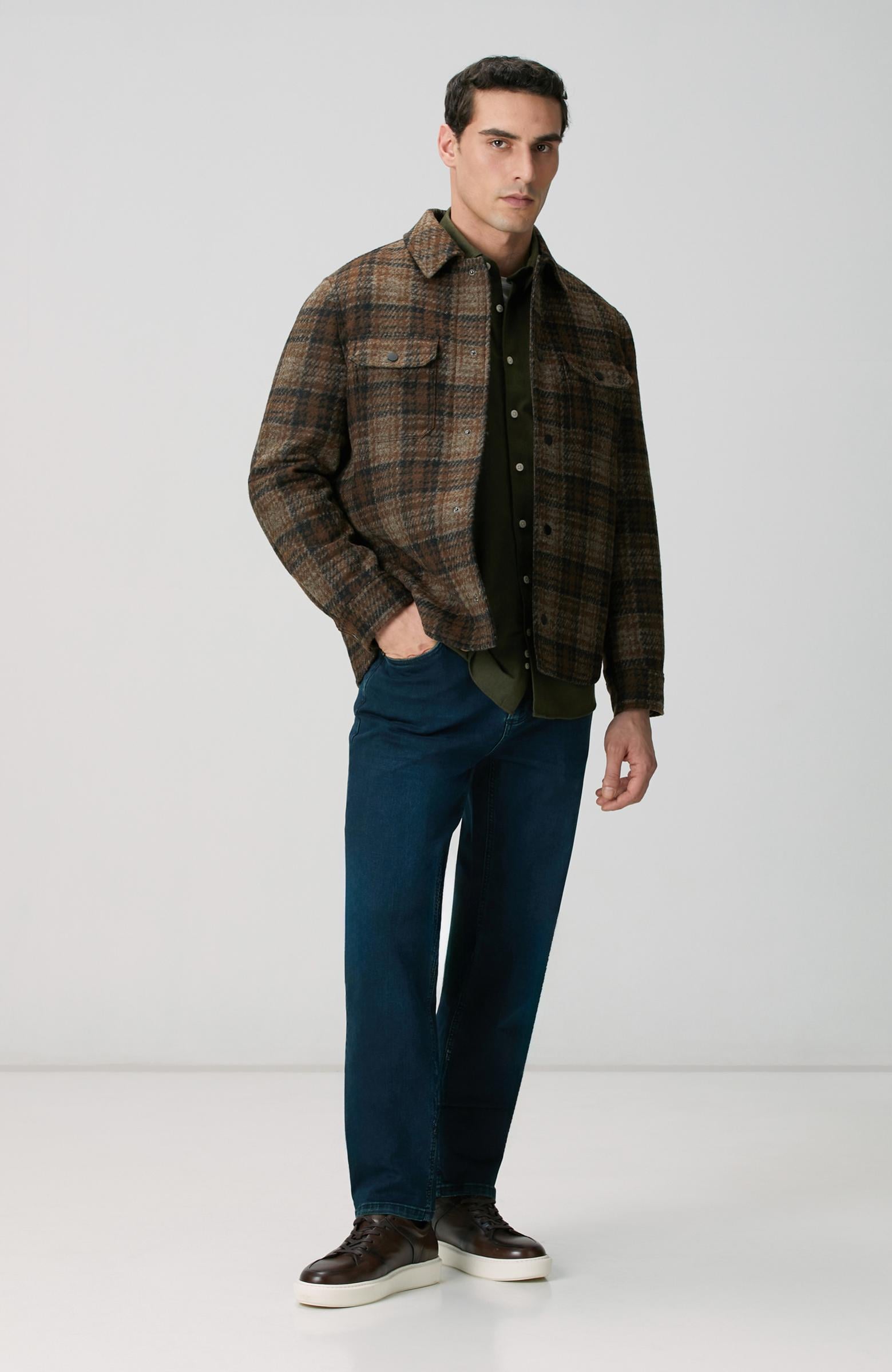 Network Erkek Haki Flanel Cotton Gömlek