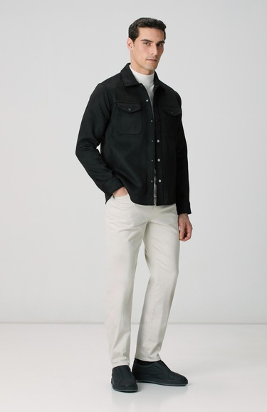  Network Erkek Siyah Dış Gömlek