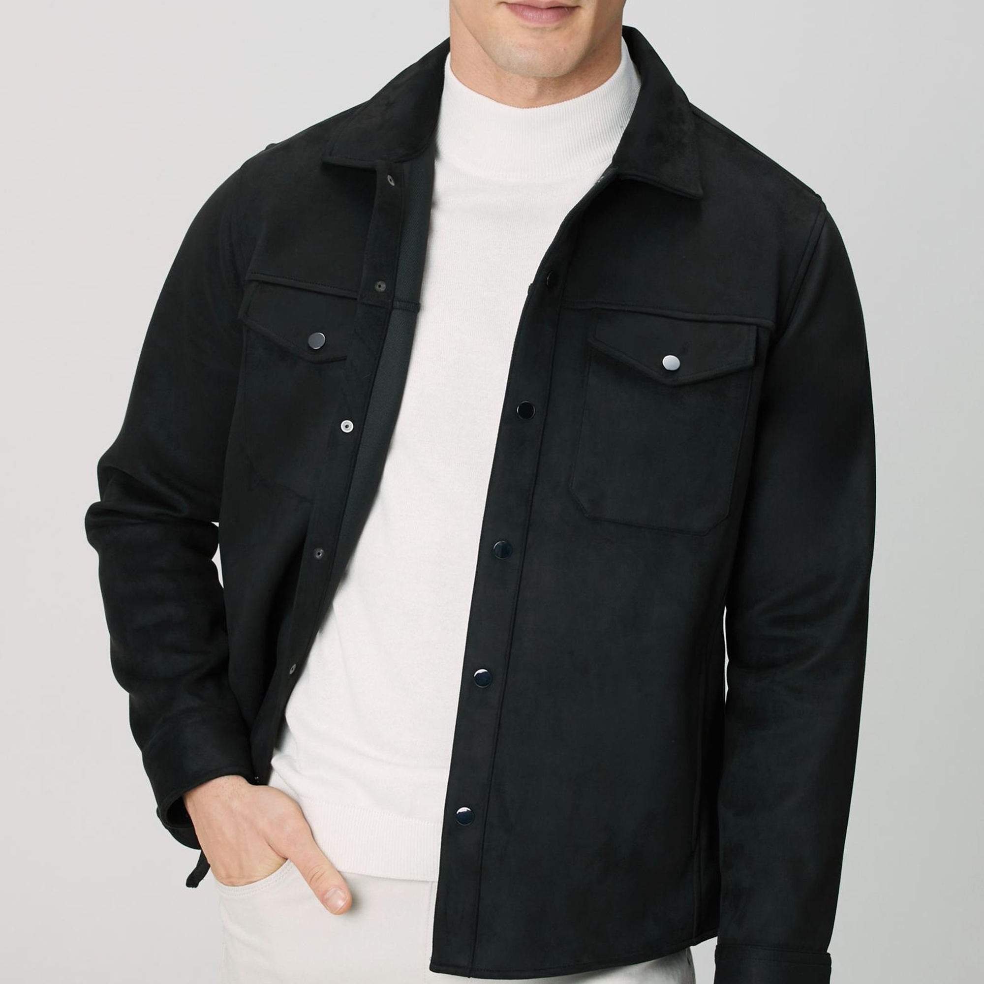 Network Erkek Siyah Dış Gömlek