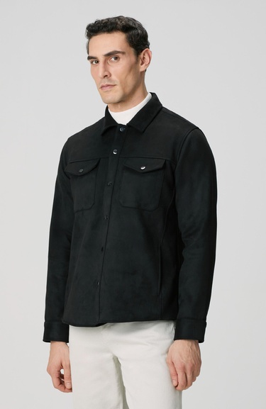  Network Erkek Siyah Dış Gömlek