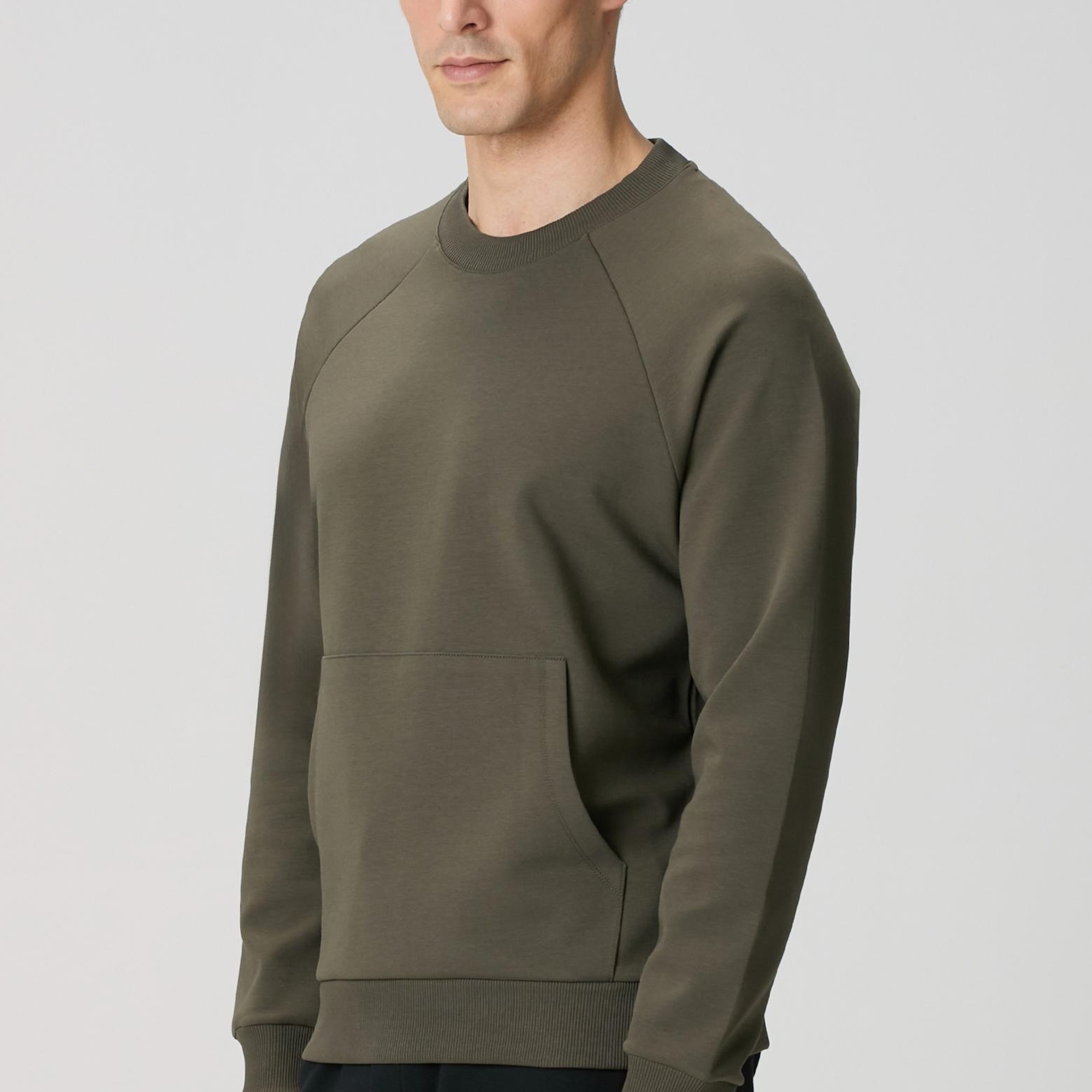 Network Erkek Haki Kanguru Cepli Sweatshirt