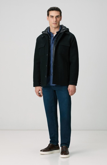  Network Erkek İndigo Flanel Cotton Gömlek