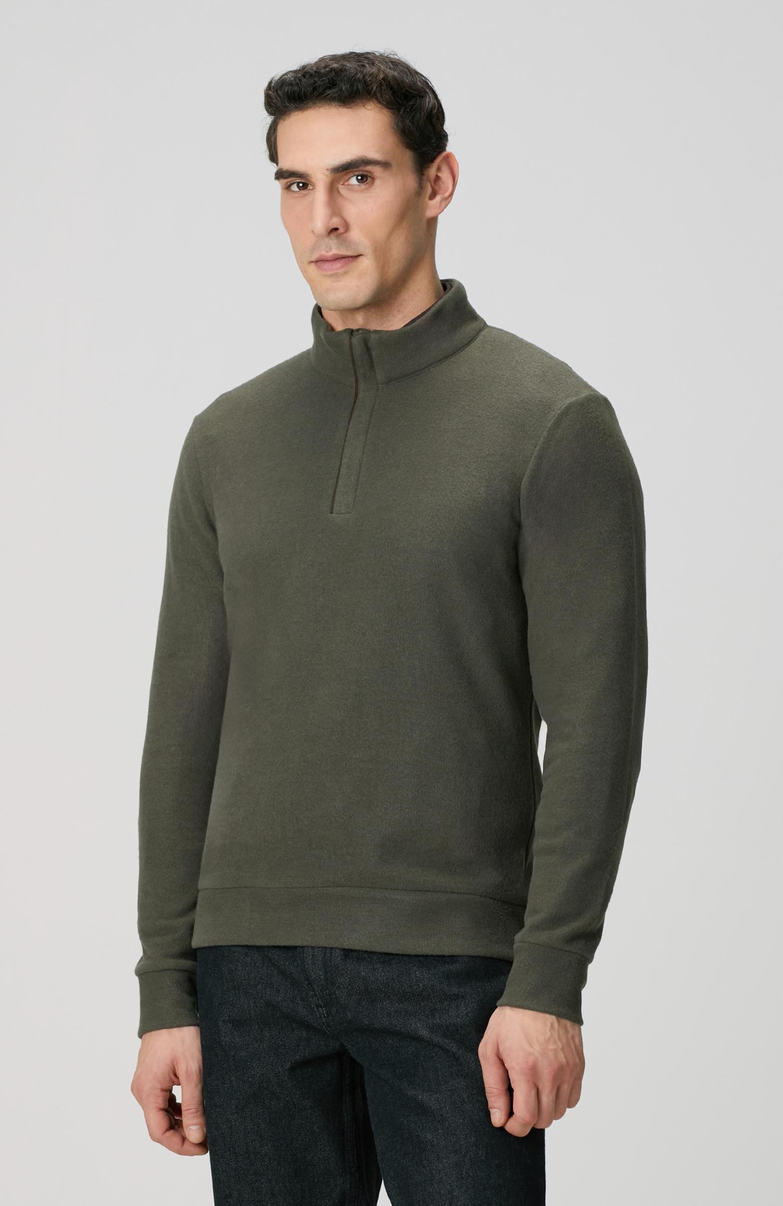 Network Erkek Haki Süet Garni Detaylı Sweatshirt