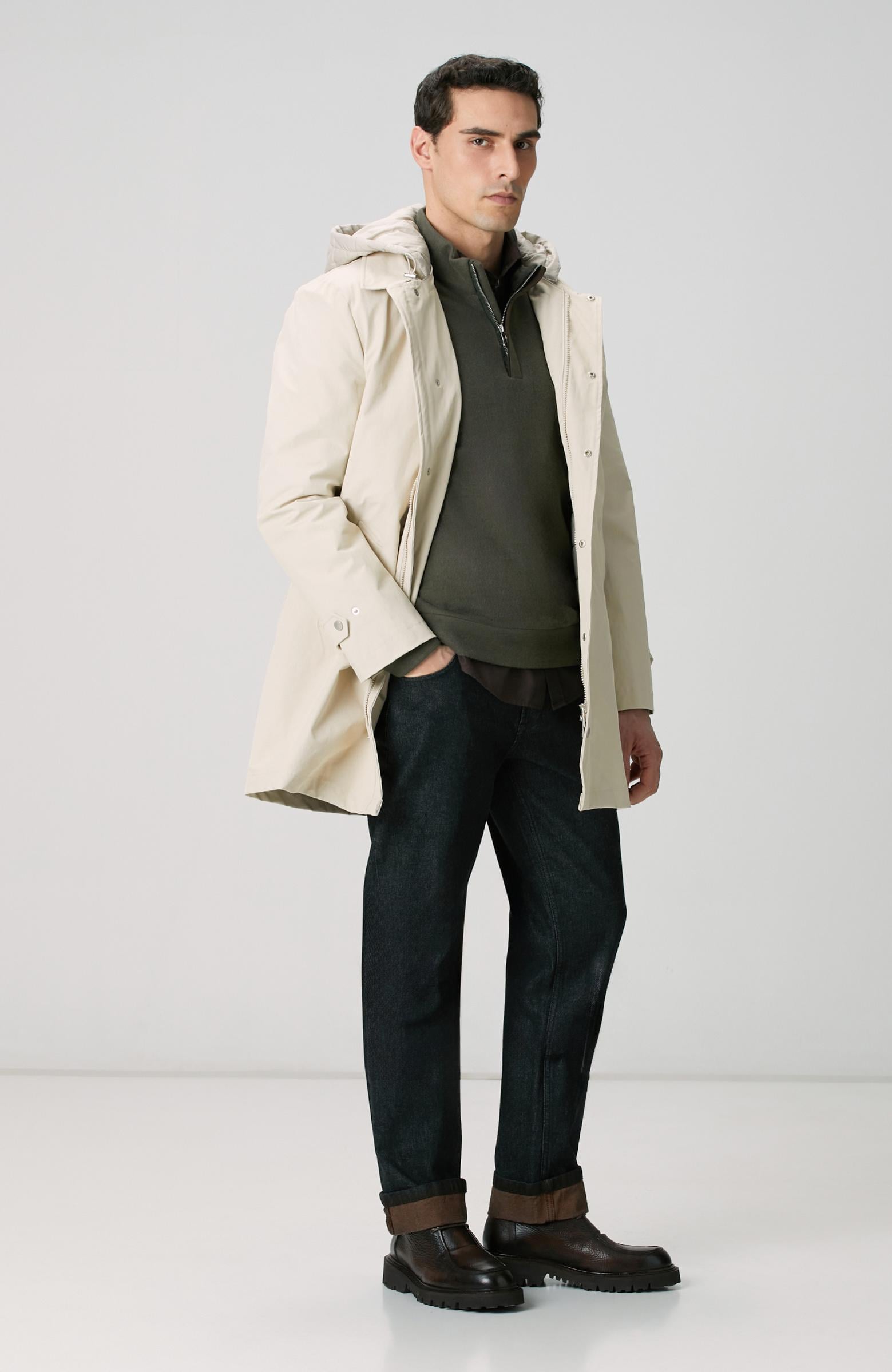  Network Erkek Haki Süet Garni Detaylı Sweatshirt