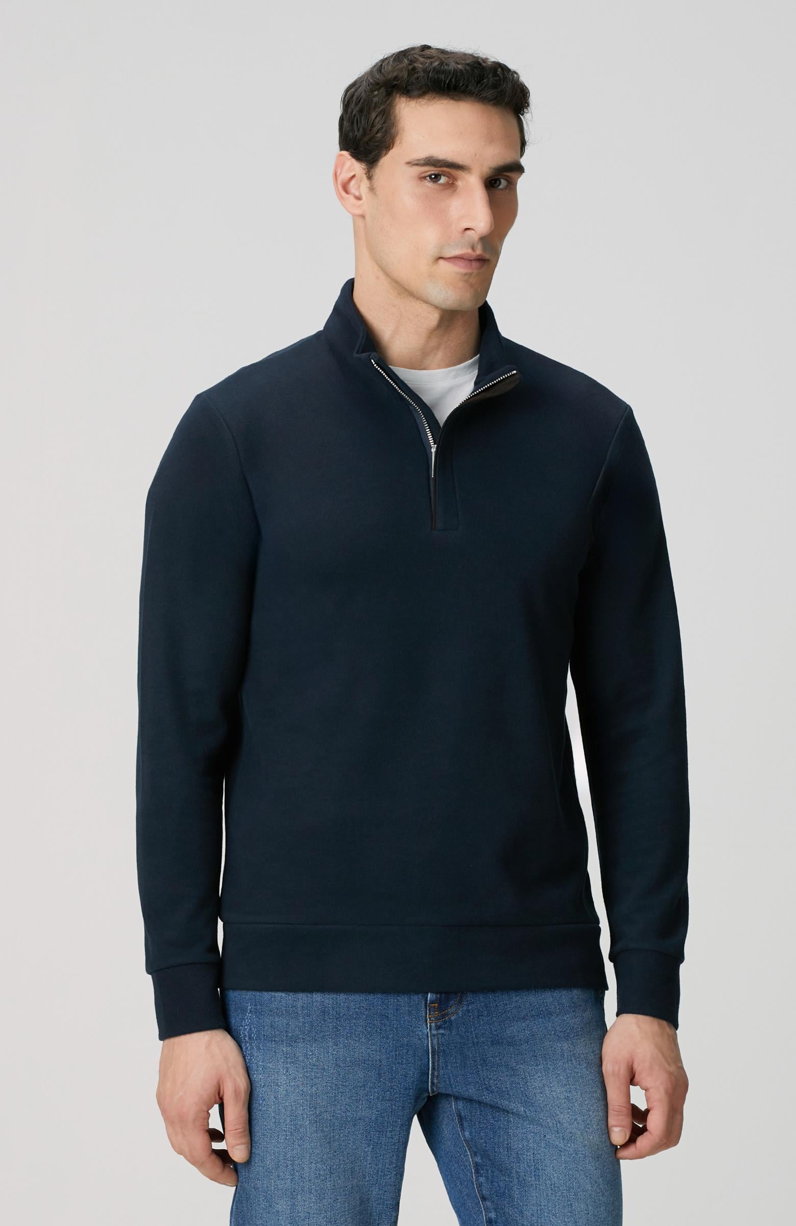 Network Erkek Lacivert Süet Garni Detaylı Sweatshirt