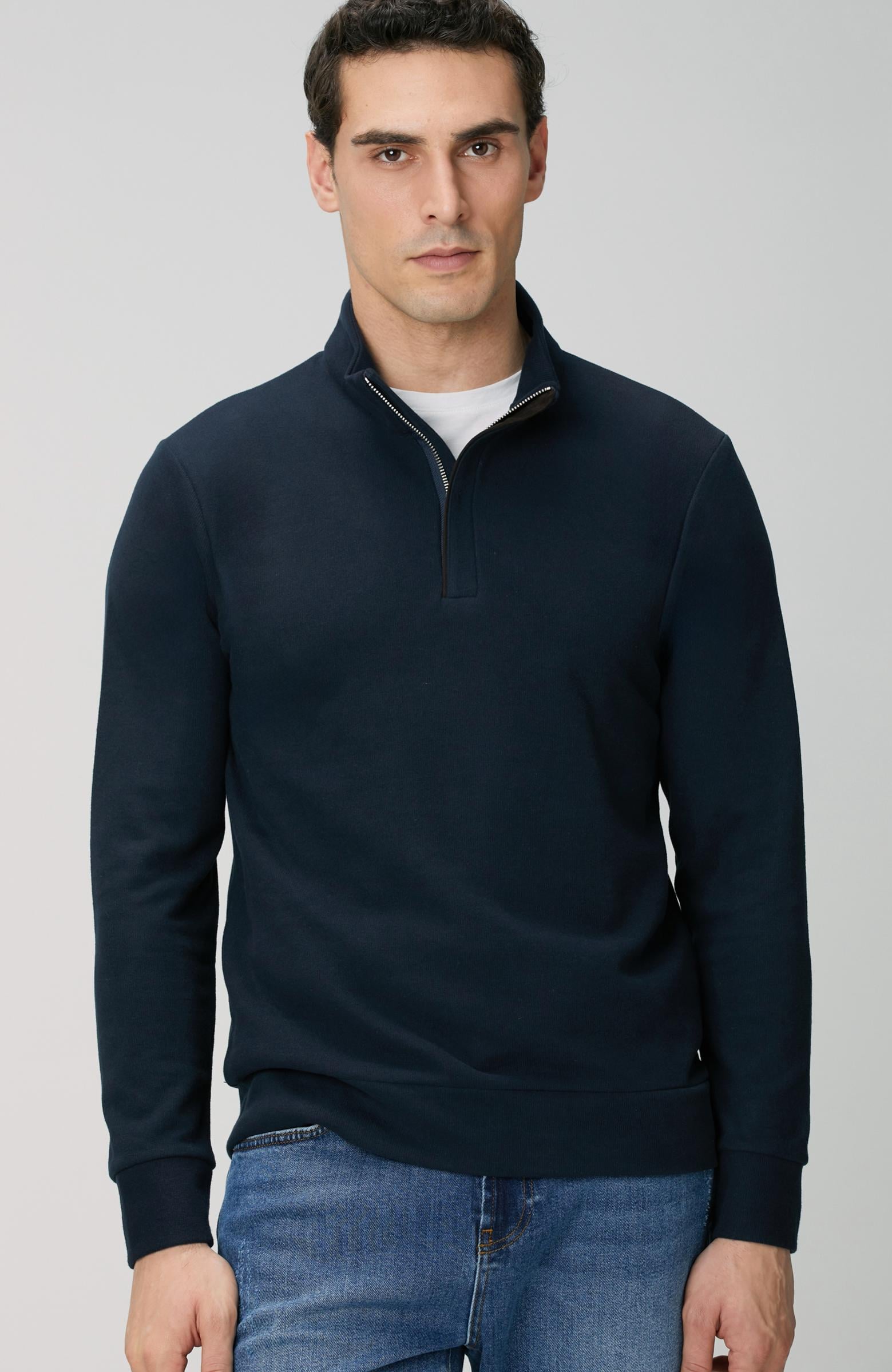  Network Erkek Lacivert Süet Garni Detaylı Sweatshirt