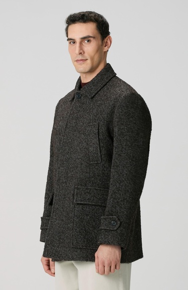  Network Erkek Kahverengi Yün Karışımlı Kaban