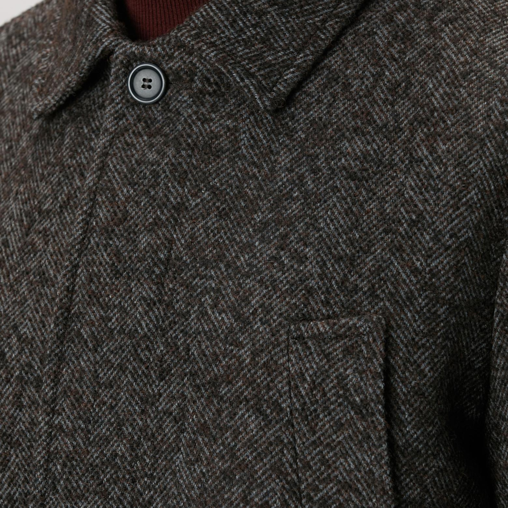 Network Erkek Kahverengi Yün Karışımlı Kaban