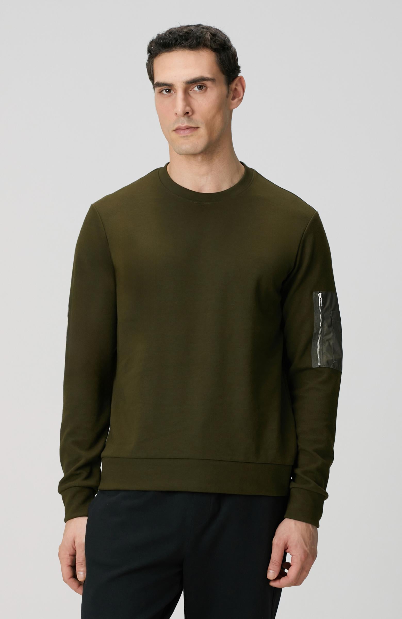  Network Erkek Haki Fermuar Detaylı Sweatshirt