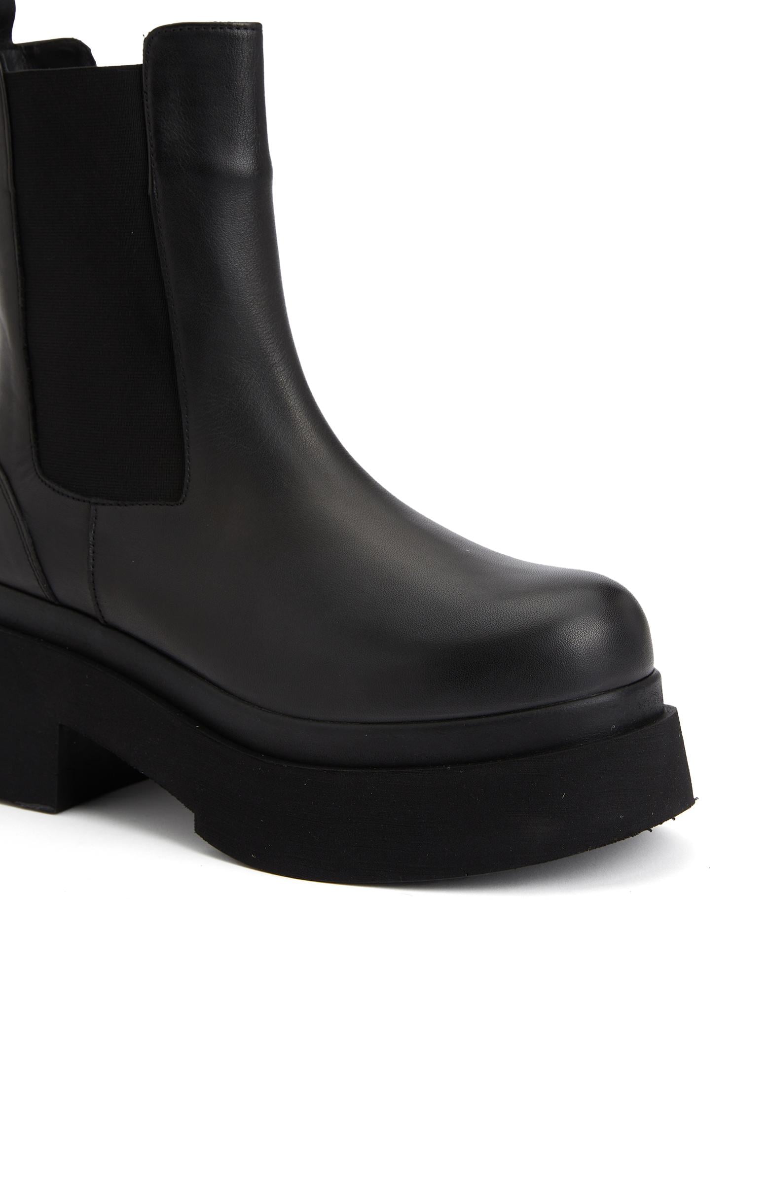  Divarese Black Kadın Siyah Chelsea Deri Bot