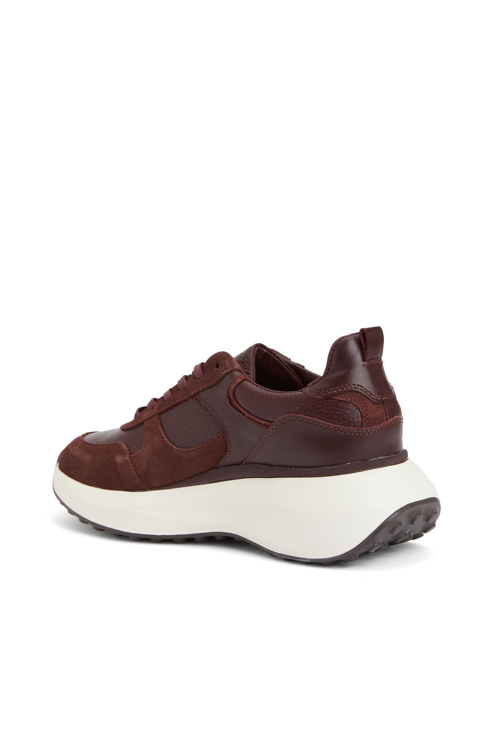 Divarese Kadın Bordo Deri Sneaker