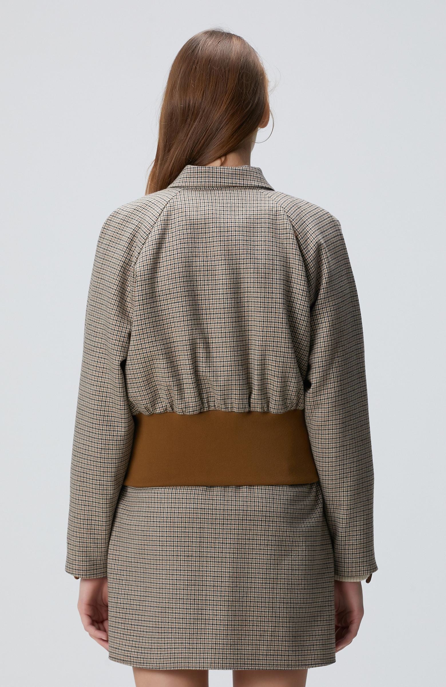  Network Kadın Siyah Kahverengi Kazayağı Desenli Ceket