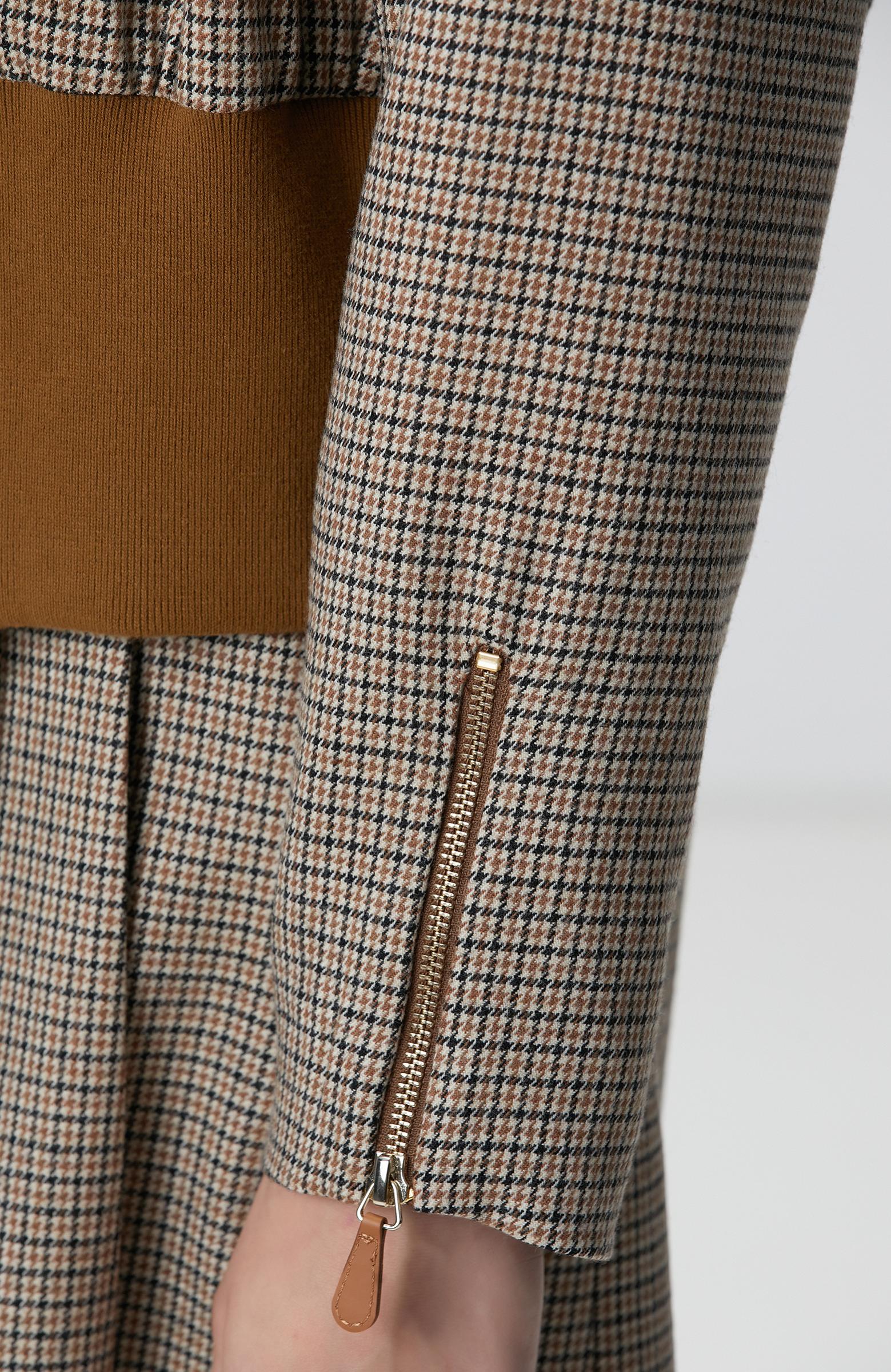  Network Kadın Siyah Kahverengi Kazayağı Desenli Ceket