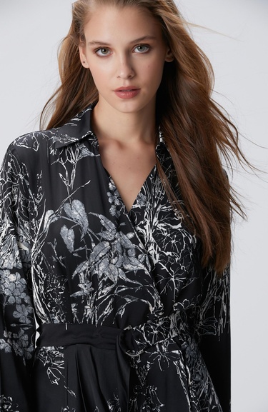  Network Kadın Siyah Kırık Beyaz Elbise