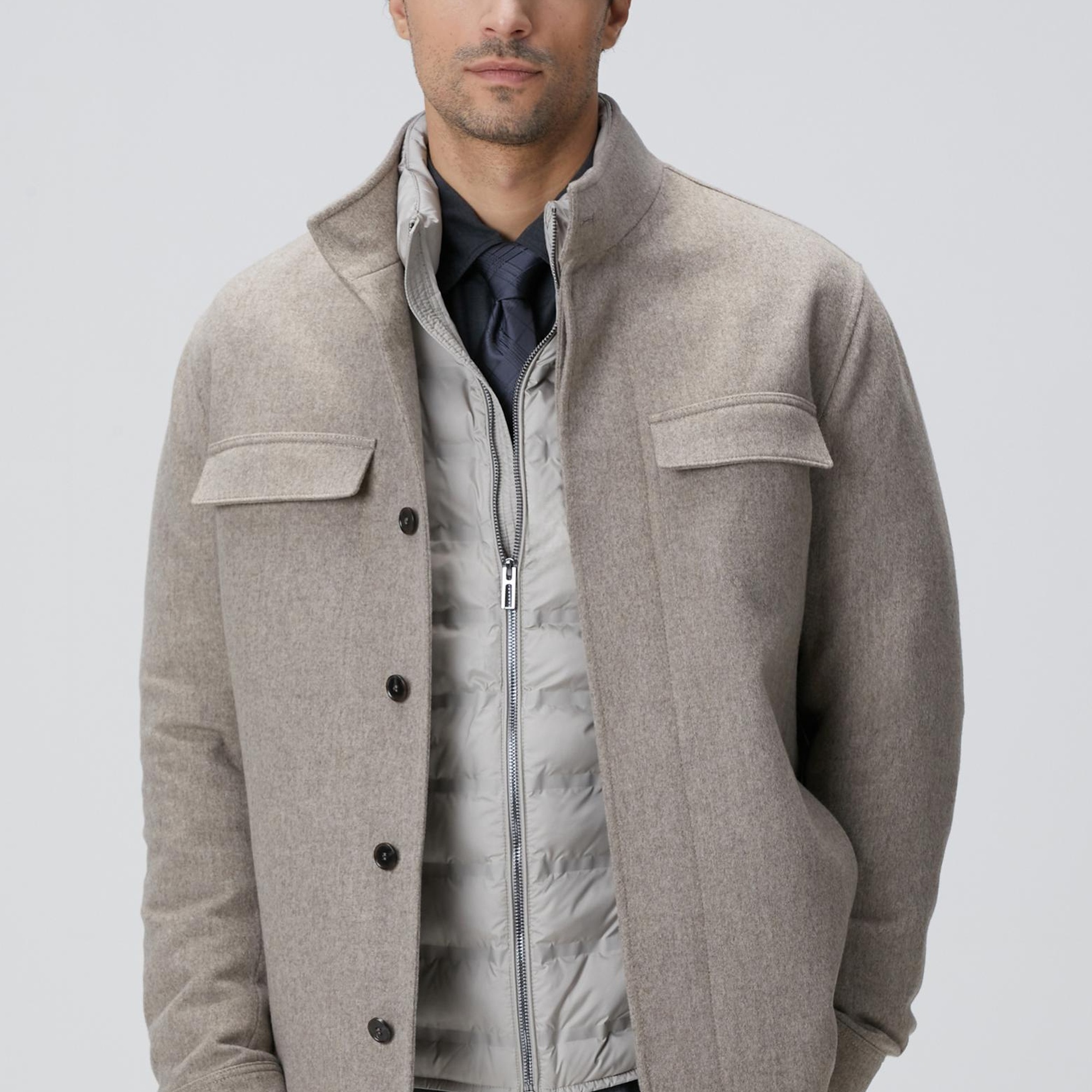 Network Erkek Bej Yün Coat Ceket