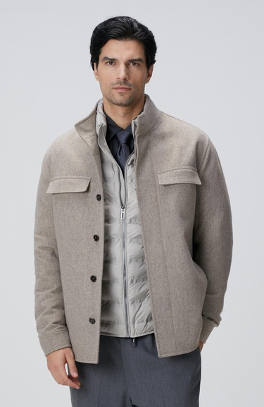  Network Erkek Bej Yün Coat Ceket