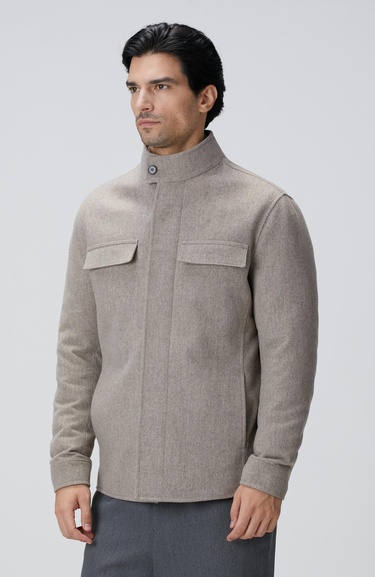  Network Erkek Bej Yün Coat Ceket