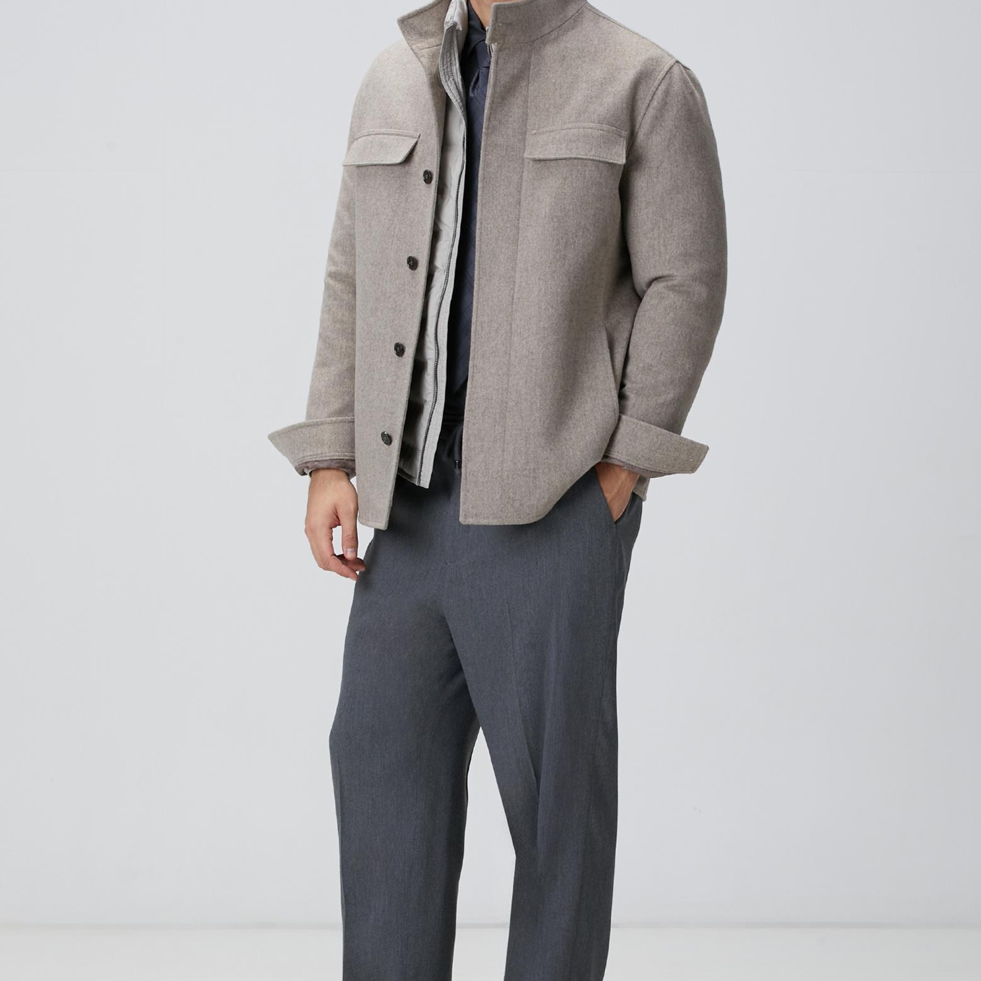 Network Erkek Bej Yün Coat Ceket