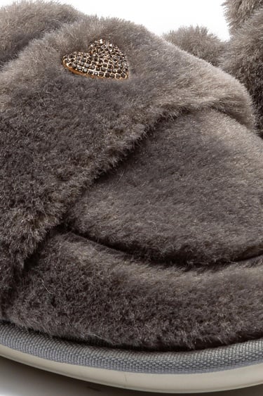  Mammy Peluş Kadın Ev Terliği Gri 37/41