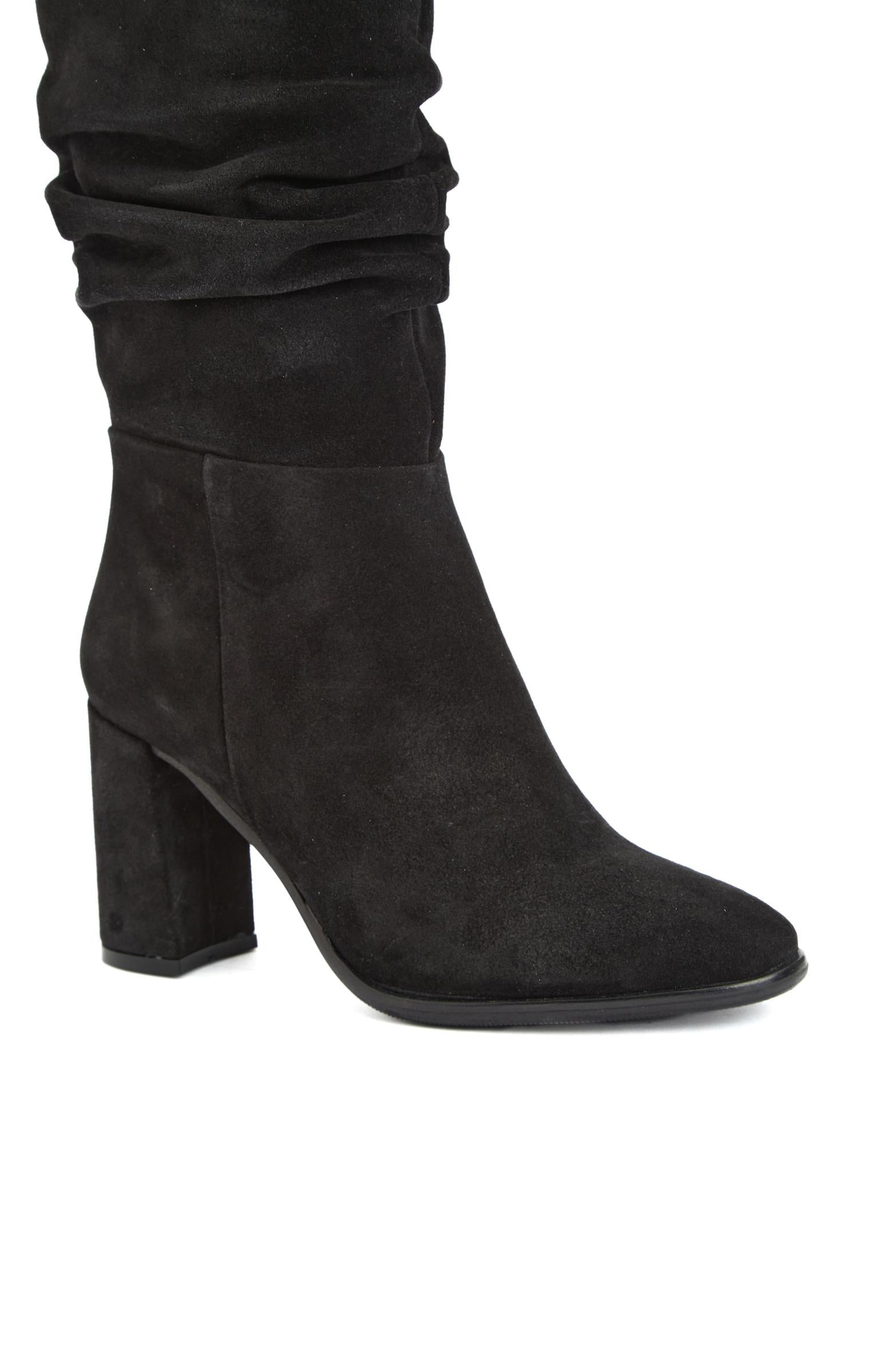  Divarese Kadın Siyah Büzgülü Çizme