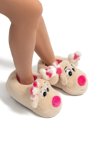  Aşk Kadın Hayvanlı Panduf Bej 36/41