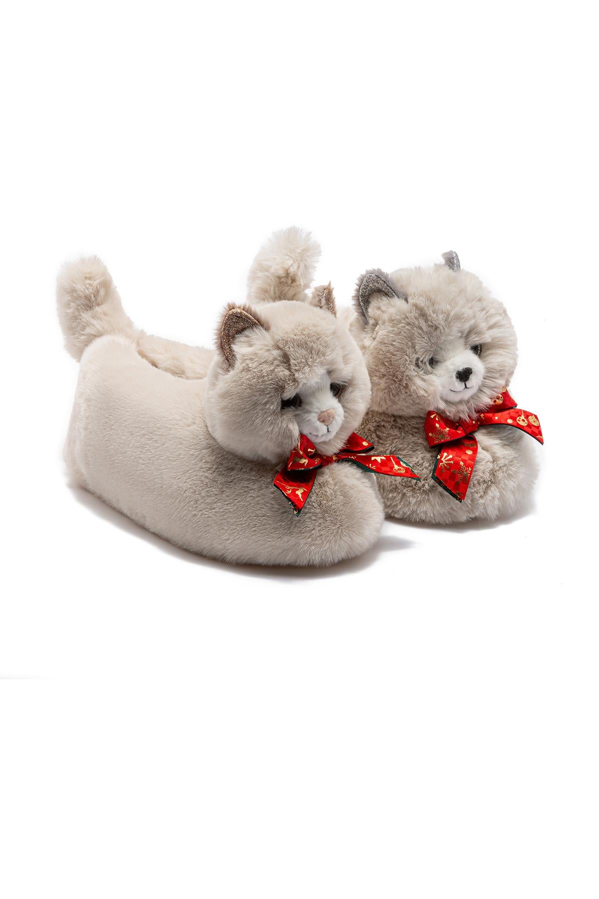 Sisi Kadın Hayvanlı Panduf Bej 36/41