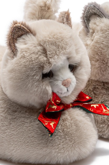  Sisi Kadın Hayvanlı Panduf Bej 36/41