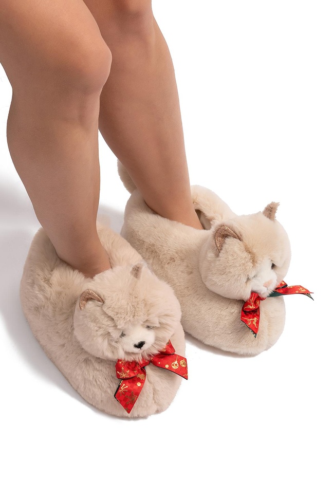  Sisi Kadın Hayvanlı Panduf Bej 36/41