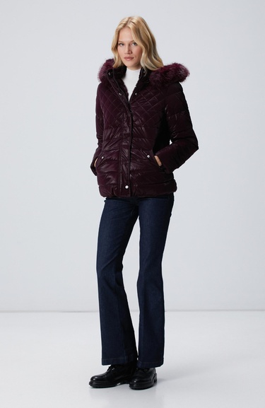  Network Kadın N-Tech Mürdüm Çift Taraflı Mont