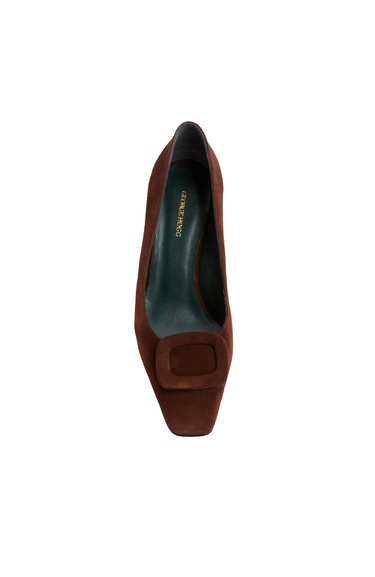  George Hogg Kadın Kahverengi Toka Detaylı Deri Topuklu Ayakkabı