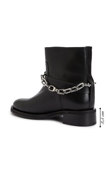  Divarese Kadın Siyah Zincir Detaylı Deri Western Bot