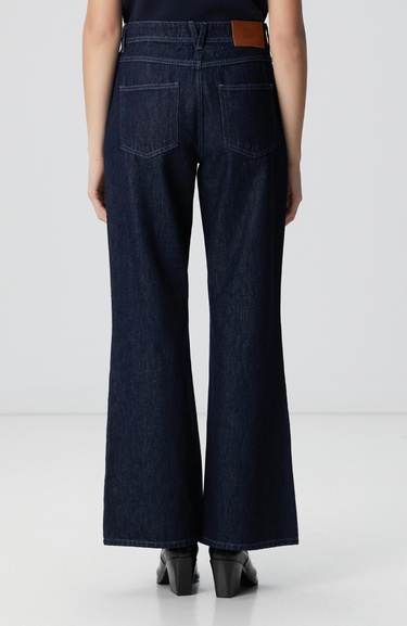  Network Kadın Koyu İndigo Mavi Geniş Paça Denim Pantolon