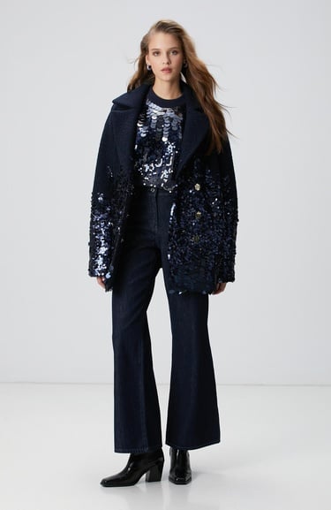  Network Kadın Koyu İndigo Mavi Geniş Paça Denim Pantolon