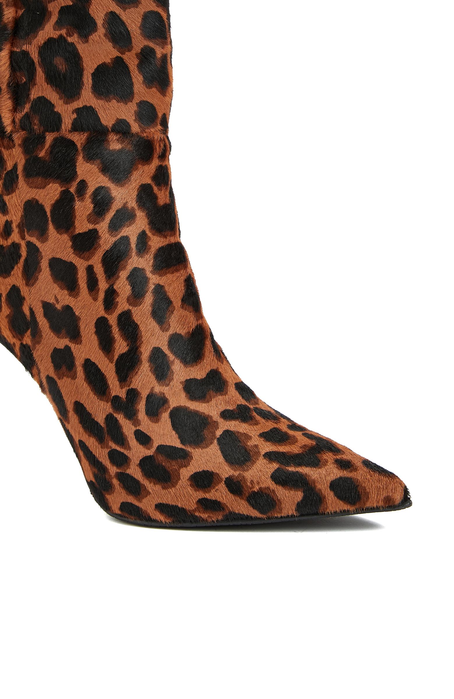 Network Kadın Leopar Desenli Deri Çizme
