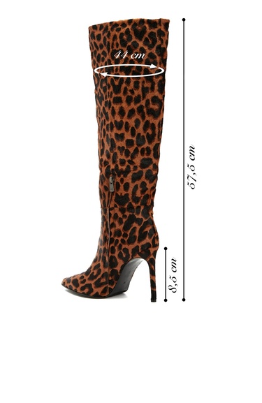  Network Kadın Leopar Desenli Deri Çizme