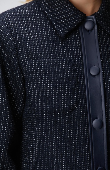  Network Kadın Lacivert Kısa Tweed Ceket