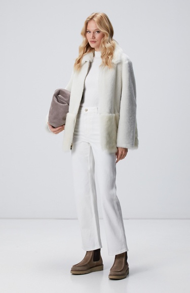  Network Kadın Kırık Beyaz Örgülü Dik Yaka Rayon Basic Kazak