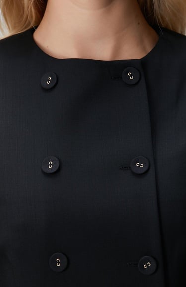  Network Kadın Siyah Blazer Mini Yün Elbise